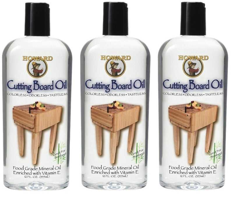 Howard Products BBB012 Butcher Block and Cutting Board Oil, 12-Ounce (3-Pack) - Image 1